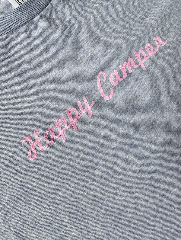 Happy Camper Women's Tee - Heather Blue/Pink