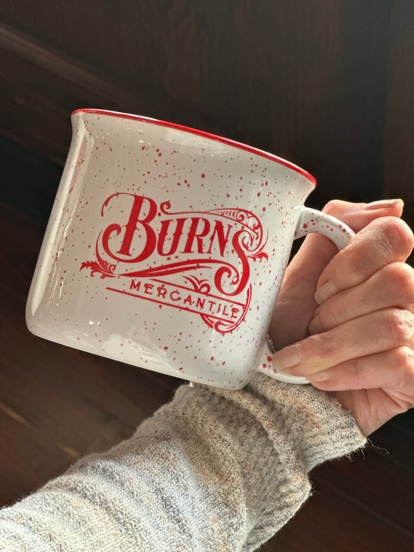 Burns Mercantile Red Speckled Mug