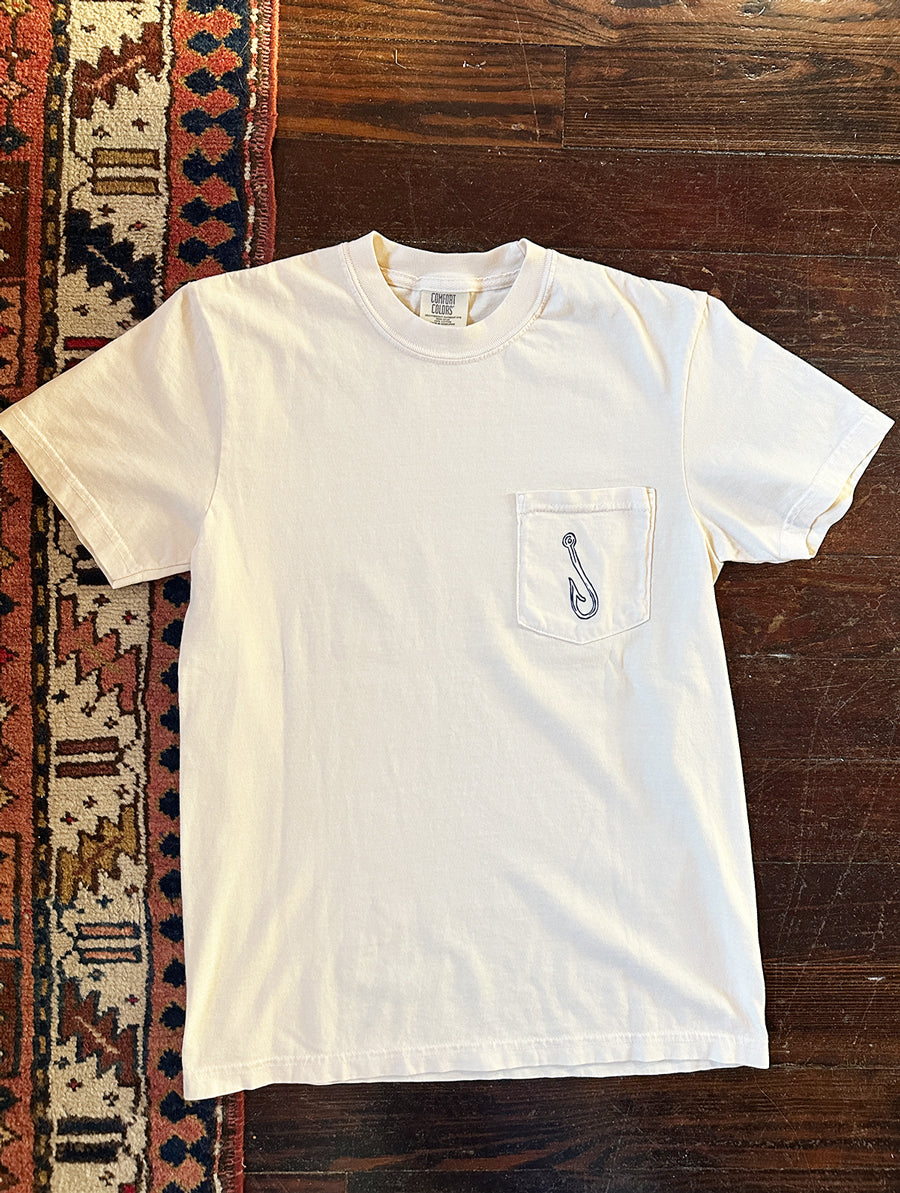 Owen's Fish Camp Sign Pocket Tee - Ivory