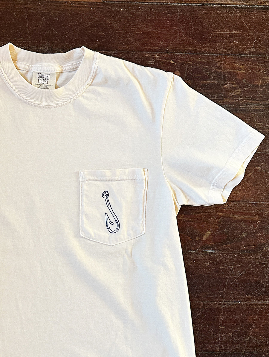 Owen's Fish Camp Sign Pocket Tee - Ivory