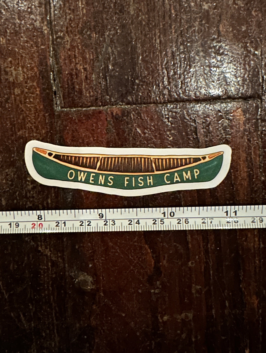 Owen's Fish Camp Canoe Sticker