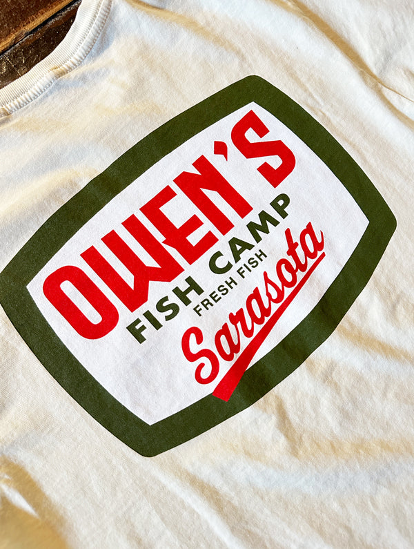 Owen's Fish Camp Ale Label Tee - Cappuccino