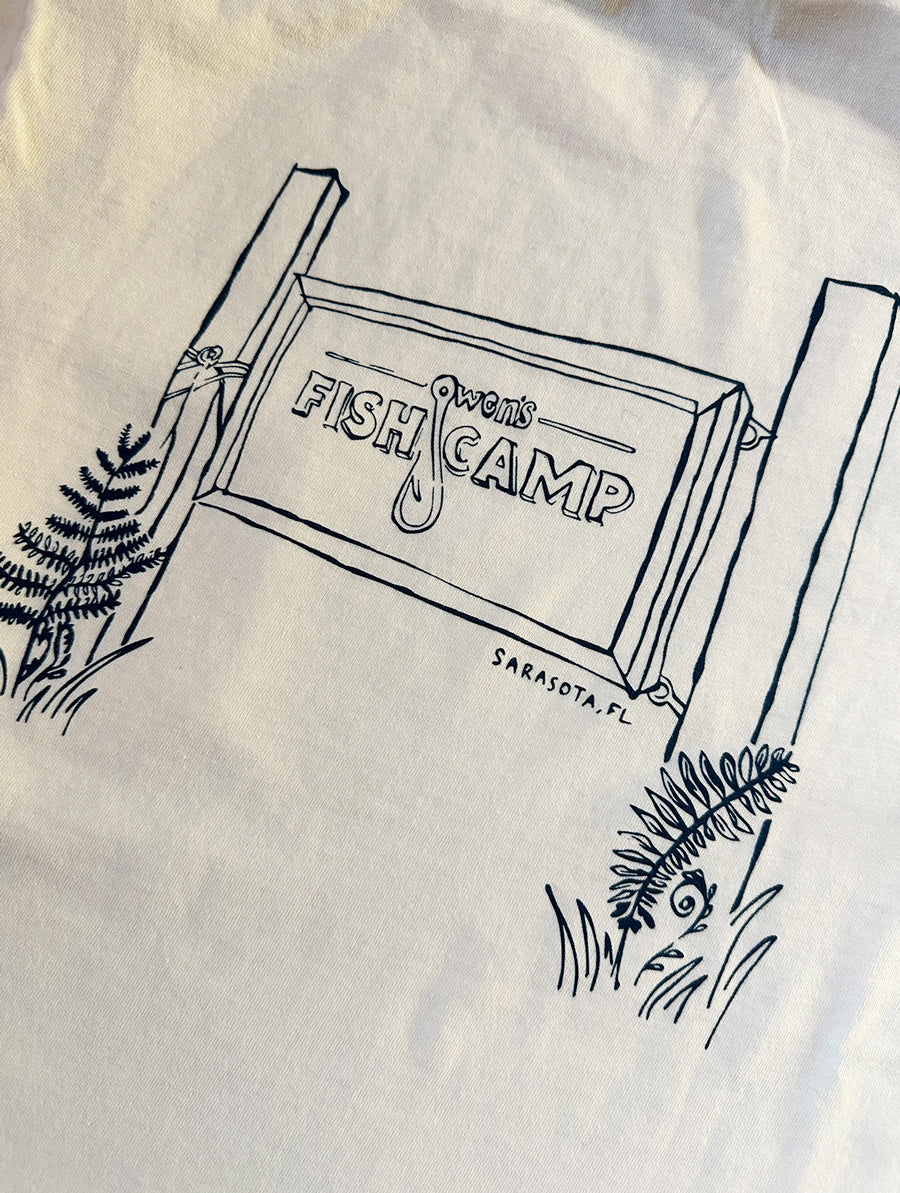 Owen's Fish Camp Sign Pocket Tee - Ivory