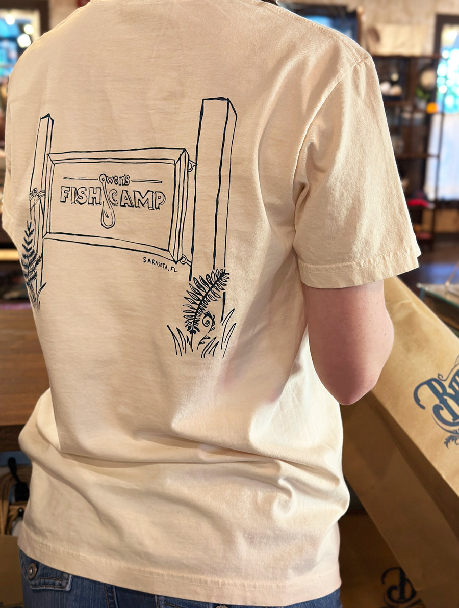 Owen's Fish Camp Sign Pocket Tee - Ivory