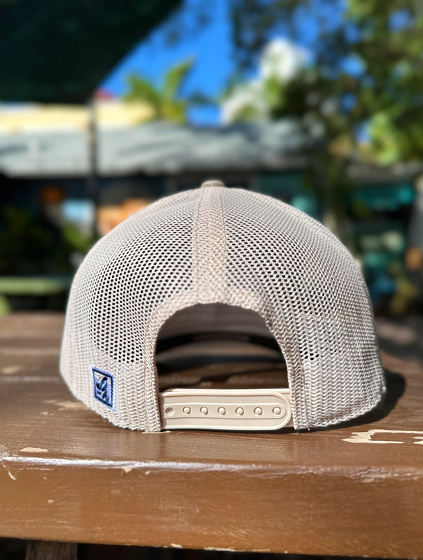 Owen's Fish Camp Trucker Sunset - Khaki/Peach Rope