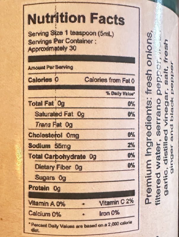 Owen's Fish Camp Serrano Hot Sauce