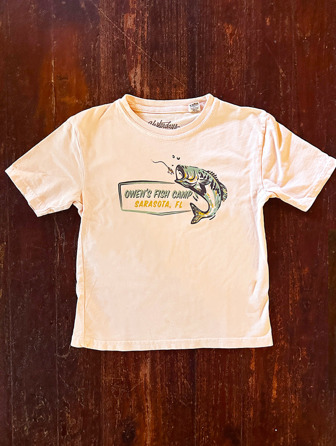 Owen's Fish Camp Youth Bass Tee - Pink