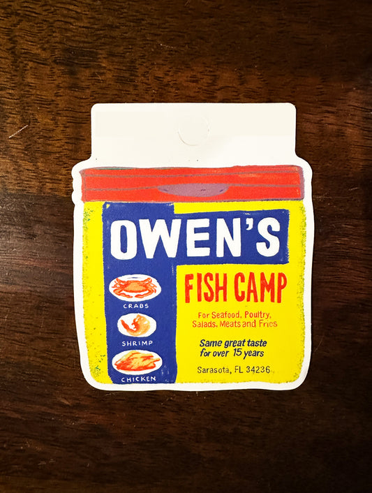 Owen's Fish Camp Seasoning Sticker