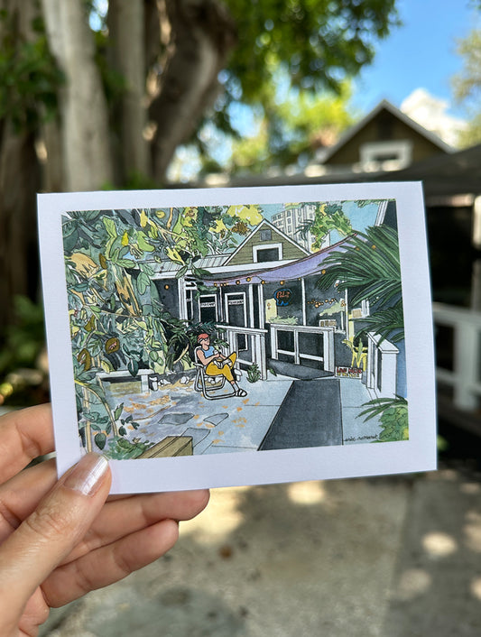 Single Notecard - Pen & Ink Watercolor OFC