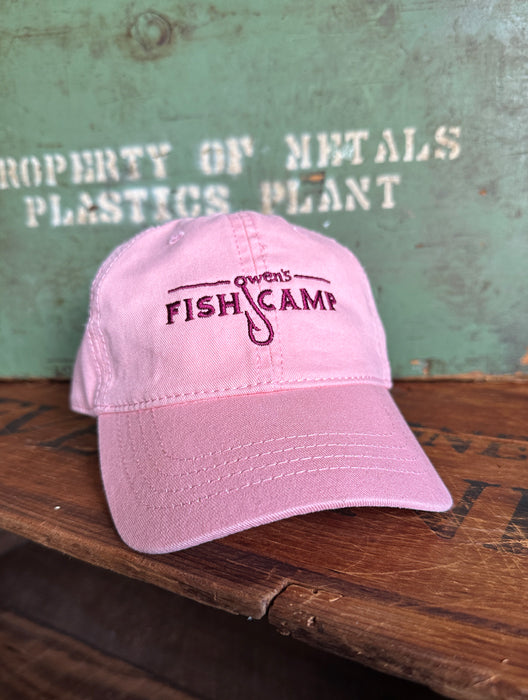 Owen's Fish Camp Kids Cap - Pink/Maroon