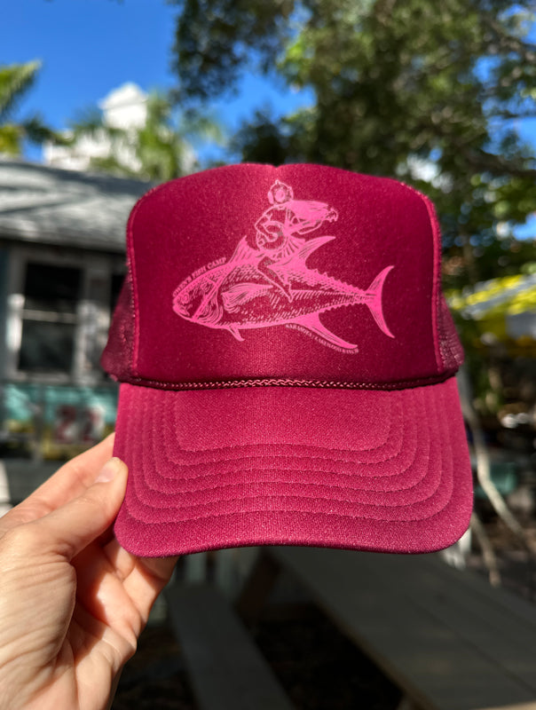 Ruth Trucker Hat - Maroon/Hot Pink