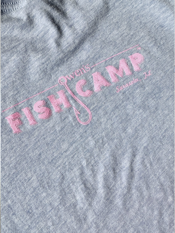 Happy Camper Women's Tee - Heather Blue/Pink