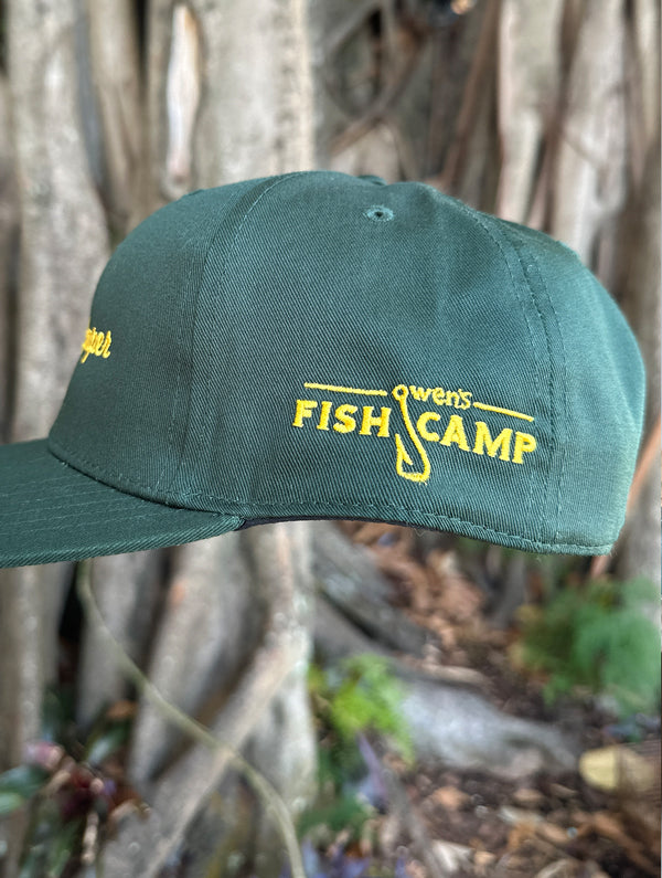 Happy Camper Hat - Deep Green/Yellow