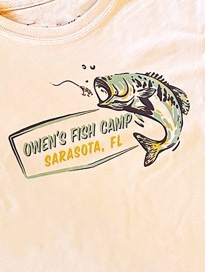 Owen's Fish Camp Youth Bass Tee - Pink