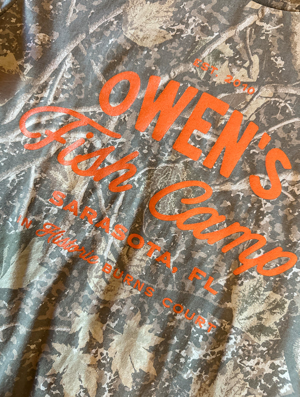 Owen's Fish Camp Light Camo tee