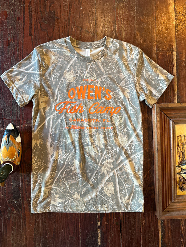 Owen's Fish Camp Light Camo tee