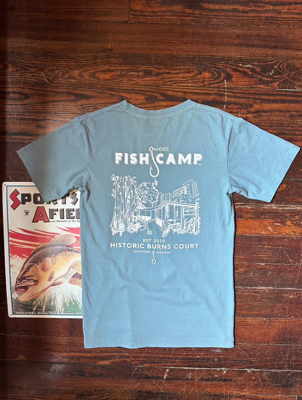 OFC House Sketch Tee - Ice Blue/White