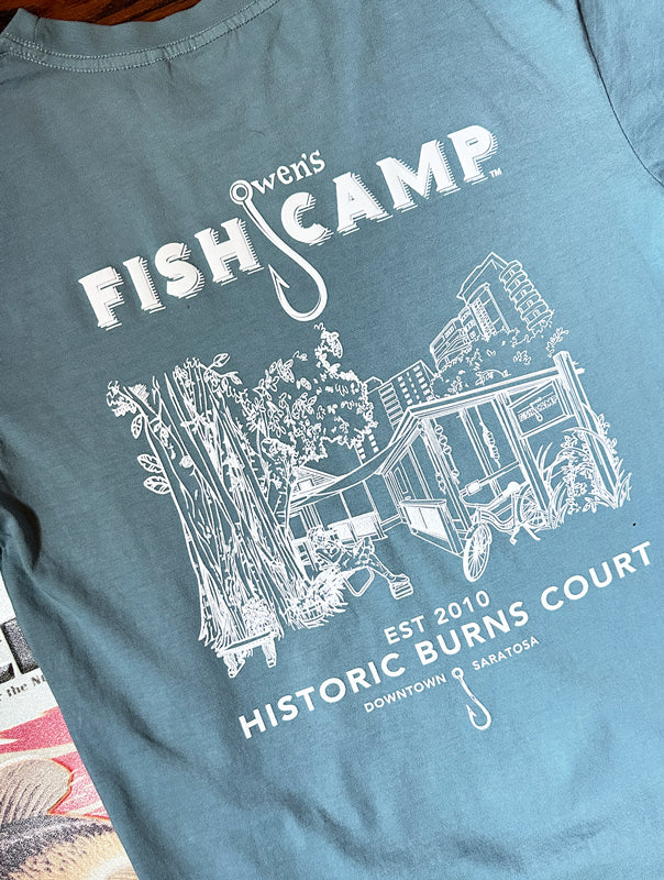 OFC House Sketch Tee - Ice Blue/White