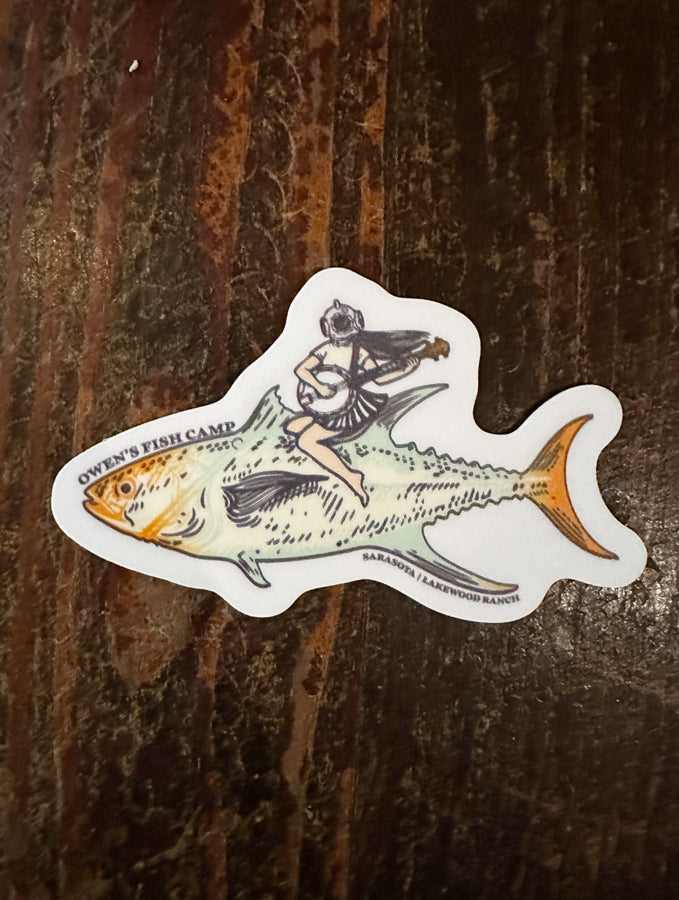 Banjo Playing Fish Riding Ruth Flexi Magnet
