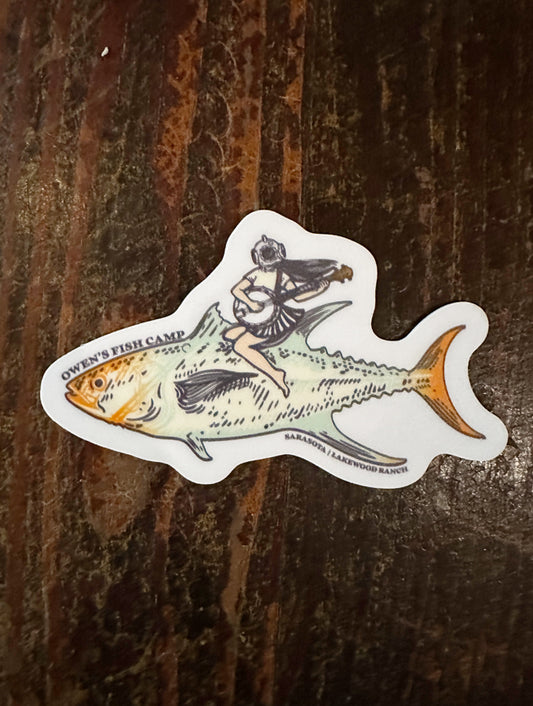 Banjo Playing Fish Riding Ruth Flexi Magnet