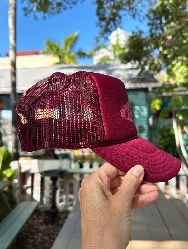 Ruth Trucker Hat - Maroon/Hot Pink