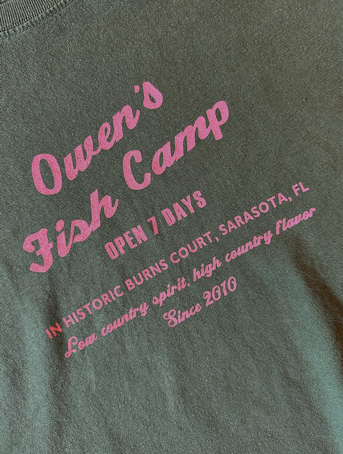 OFC Open 7 Days Womens Cropped Tee - Basil/Pink